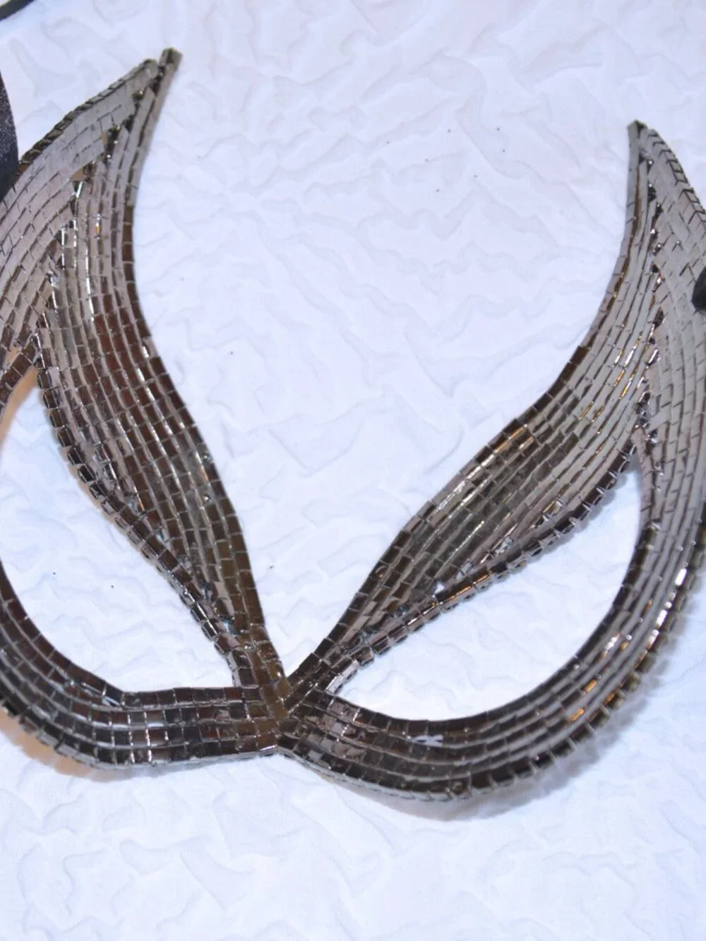 Catwoman Black Rhinestone Mardi Gras Mask